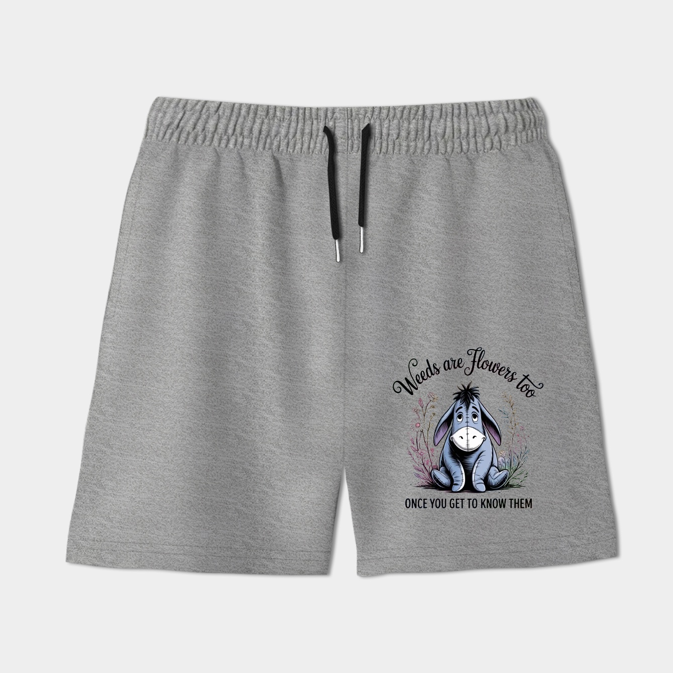 Winnie The Pooh Eeyore Weeds Are Flowers Too Girls Tie-Dye Crop Women's Shorts