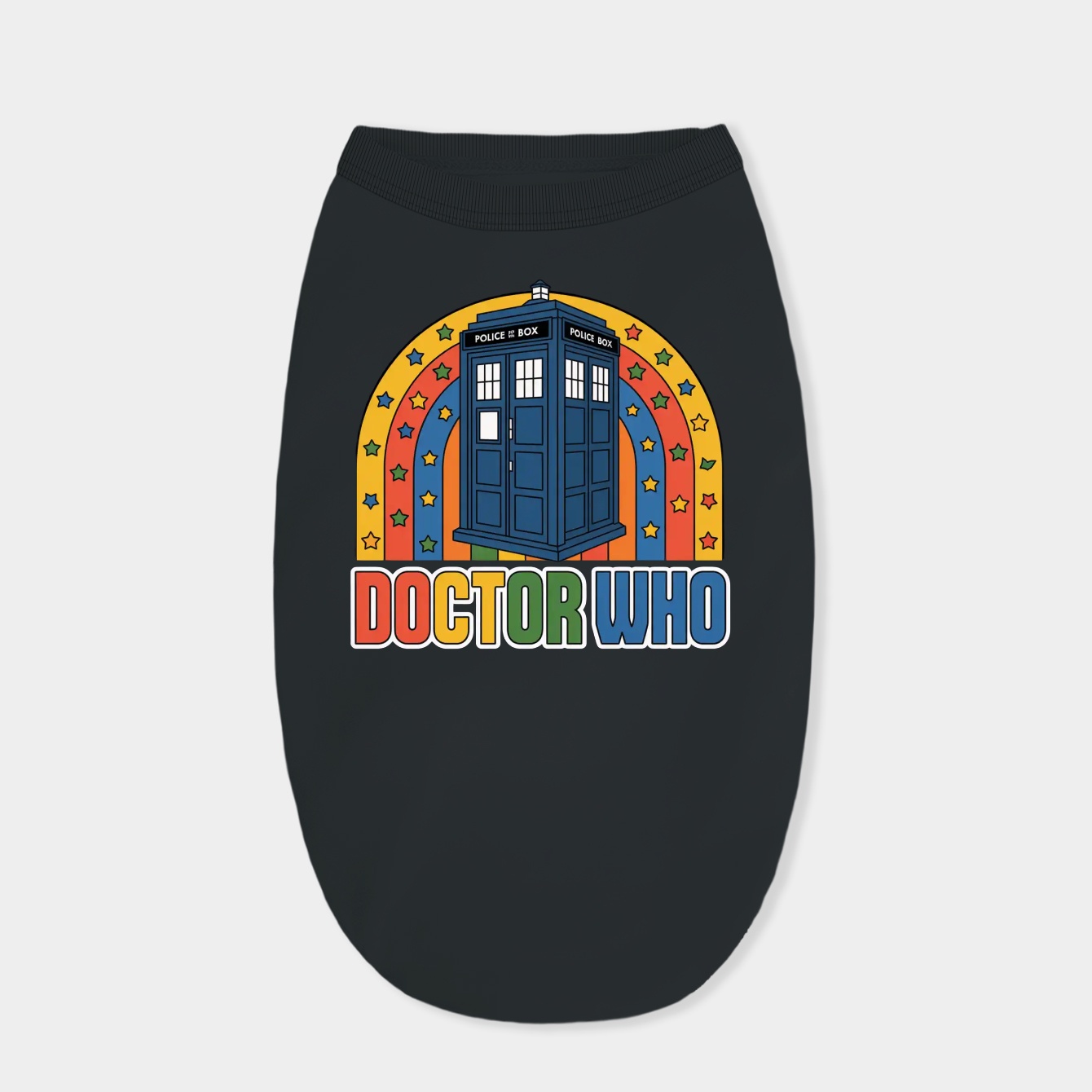 Doctor Who Thirteenth Doctor Rainbow Tardis Badge Dog Shirt