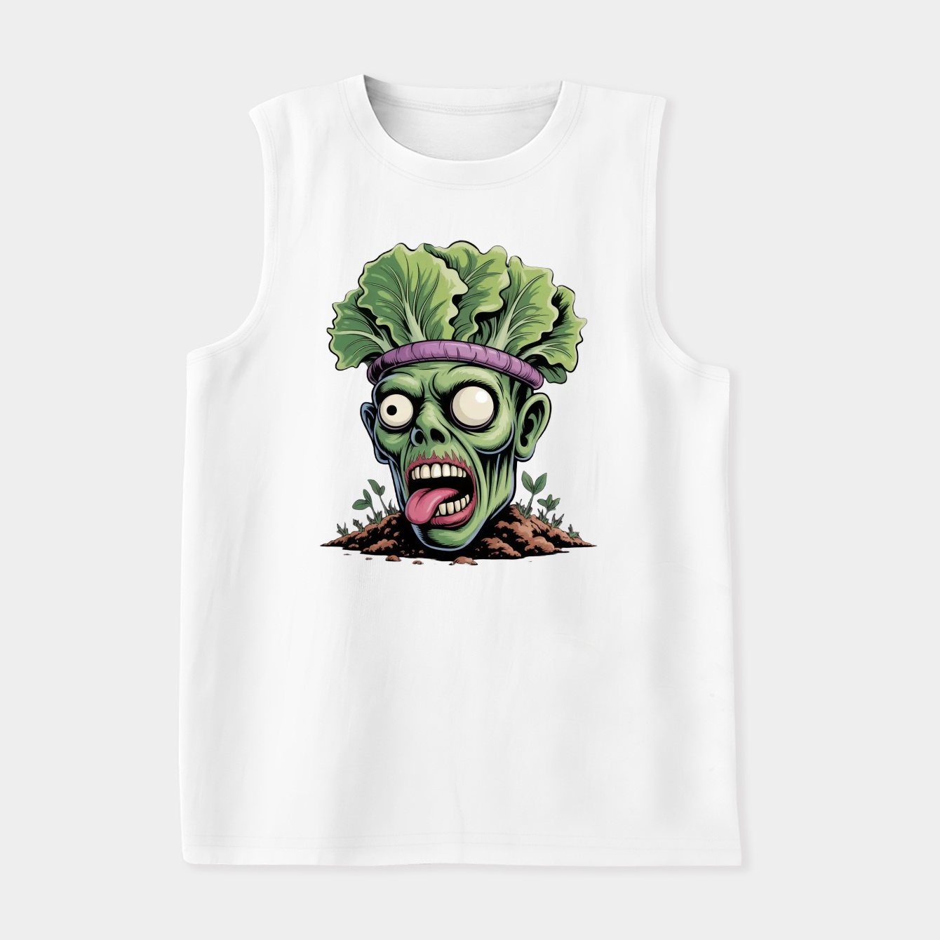 Zombie lettuce coming out of the ground Women's Soft Tank Top