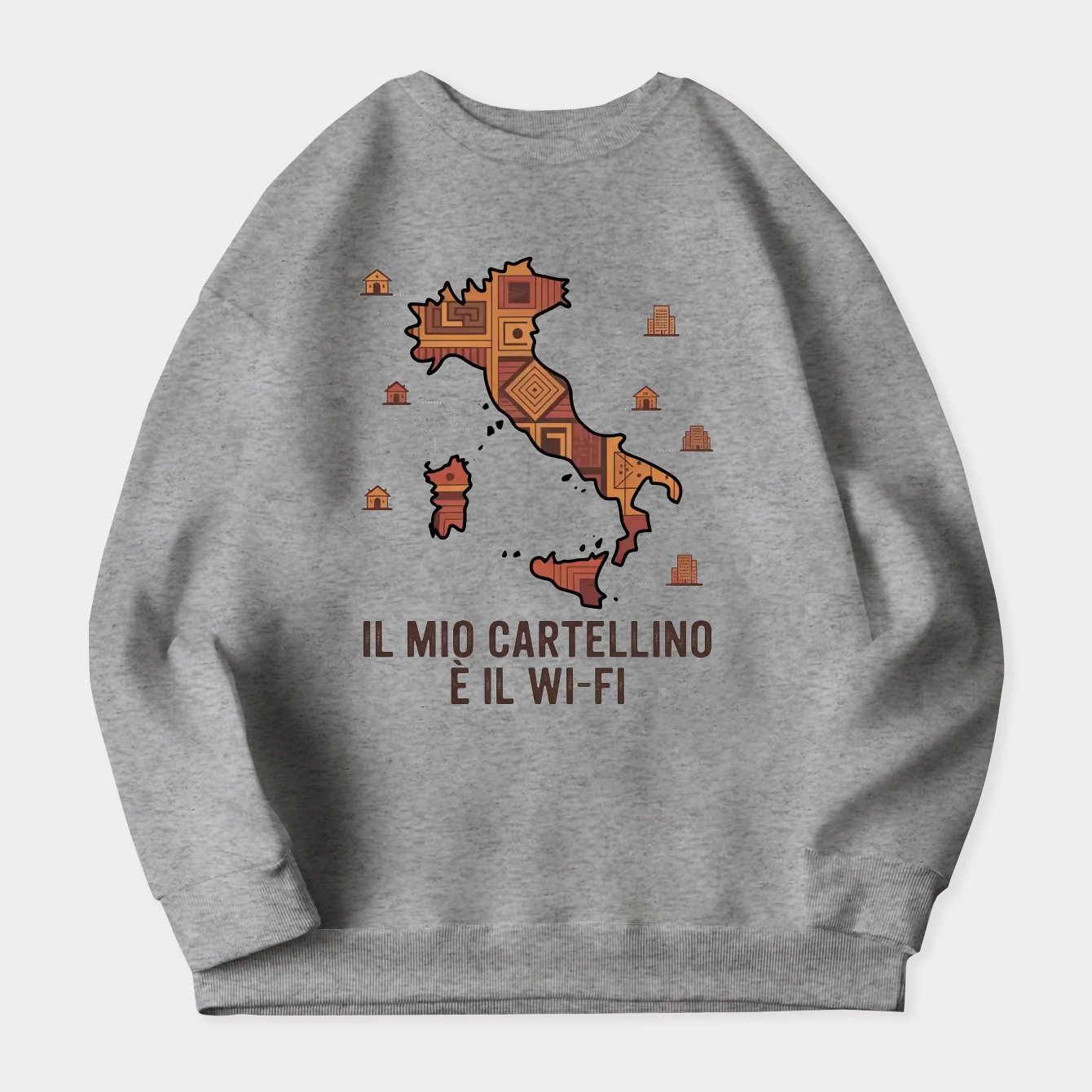 Hybrid Italy Wi‑Fi Work Map Women's Crewneck Sweatshirt