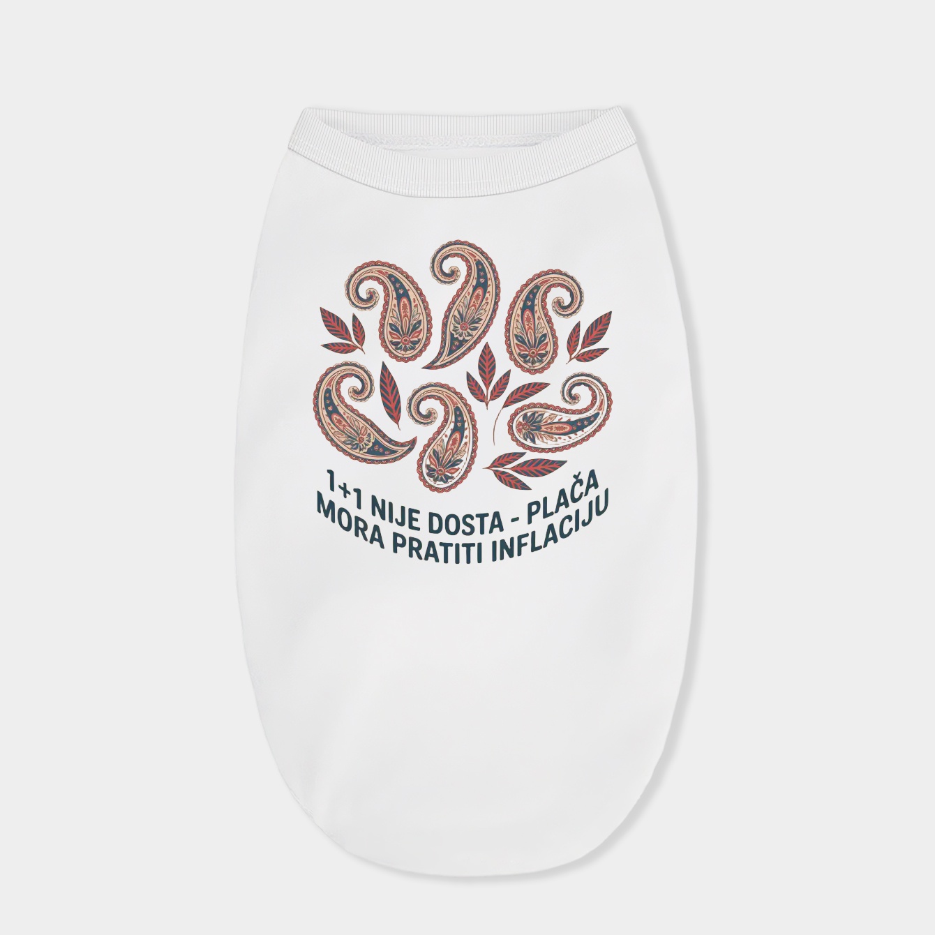 Retro Paisley Inflation Protest Slogan Dog Shirt