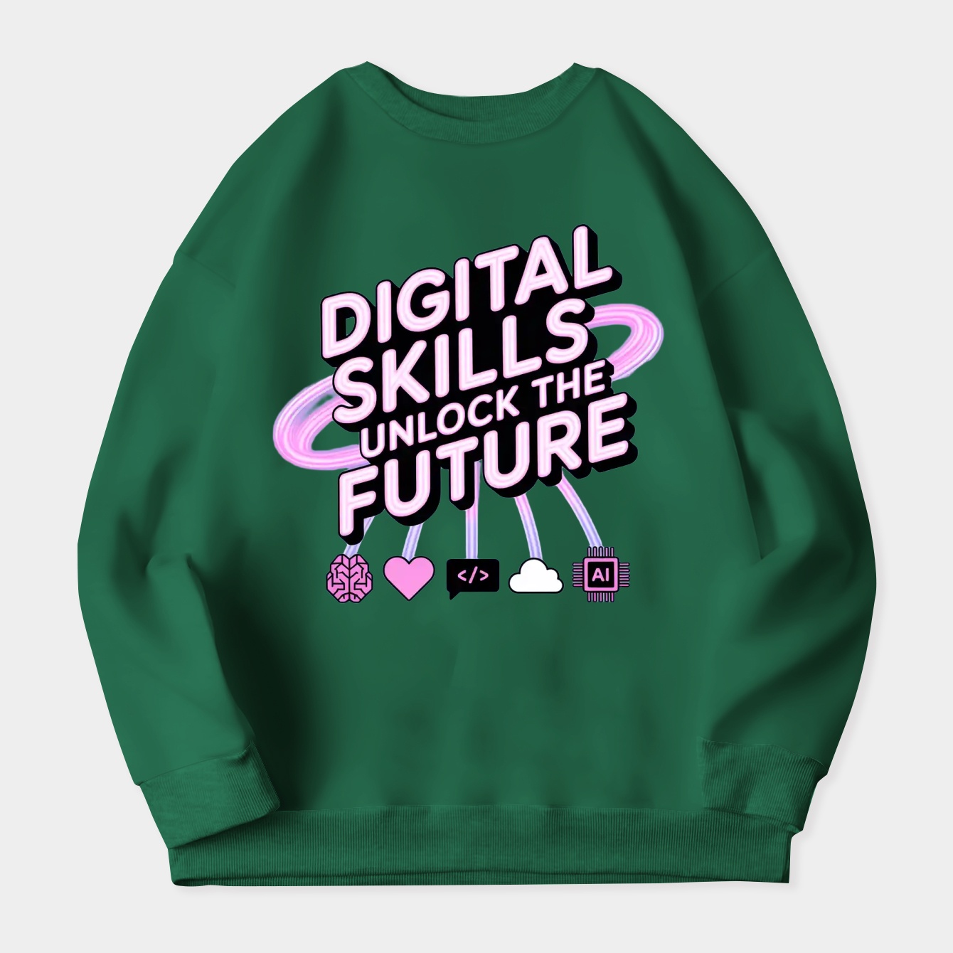 Digital Skills Unlock the Future Women's Crewneck Sweatshirt