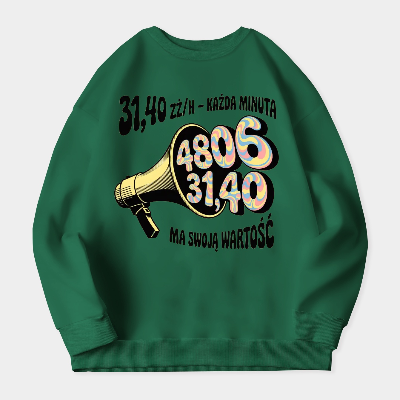 Psychedelic Wage Time Megaphone Women's Crewneck Sweatshirt