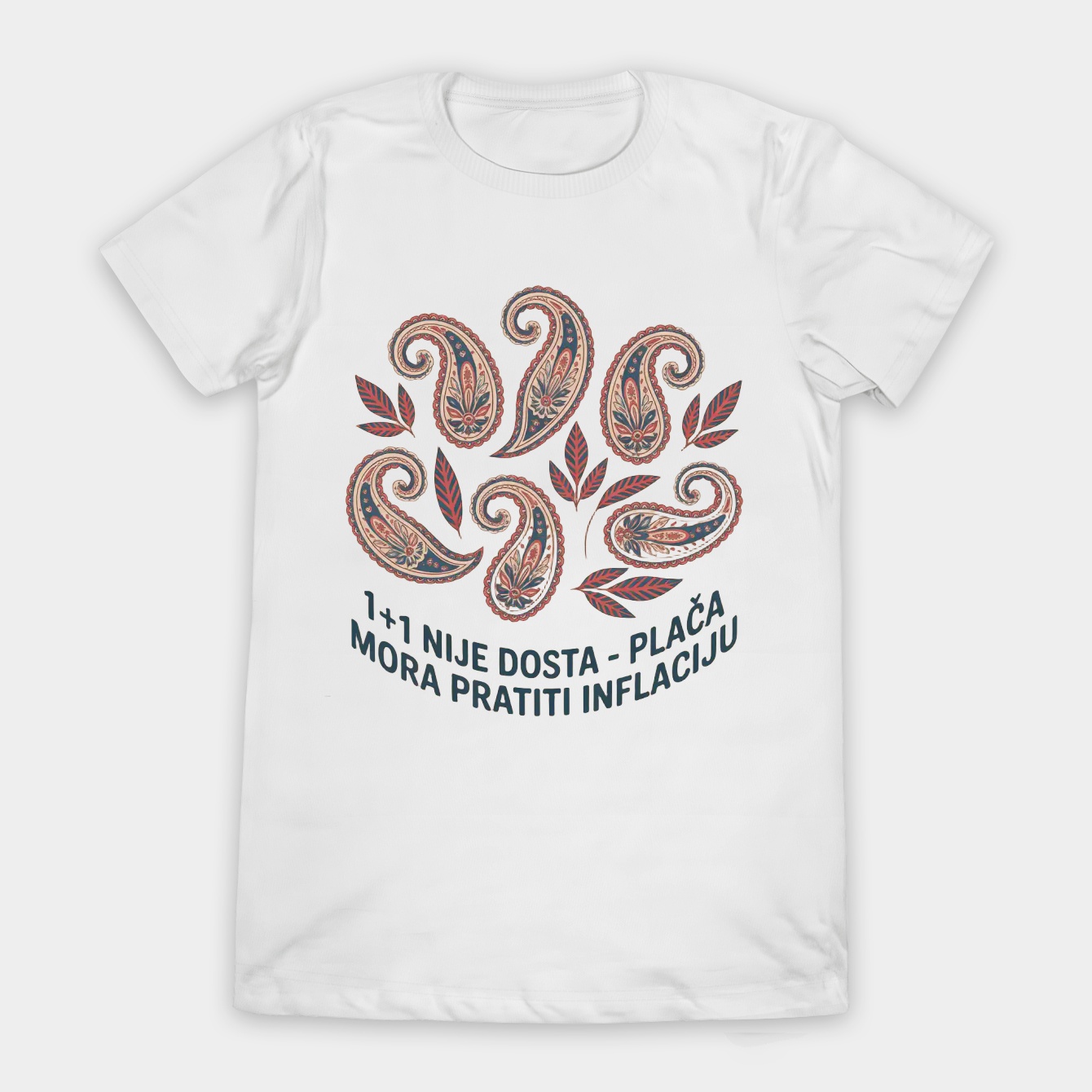 Retro Paisley Inflation Protest Slogan Women's T-Shirt