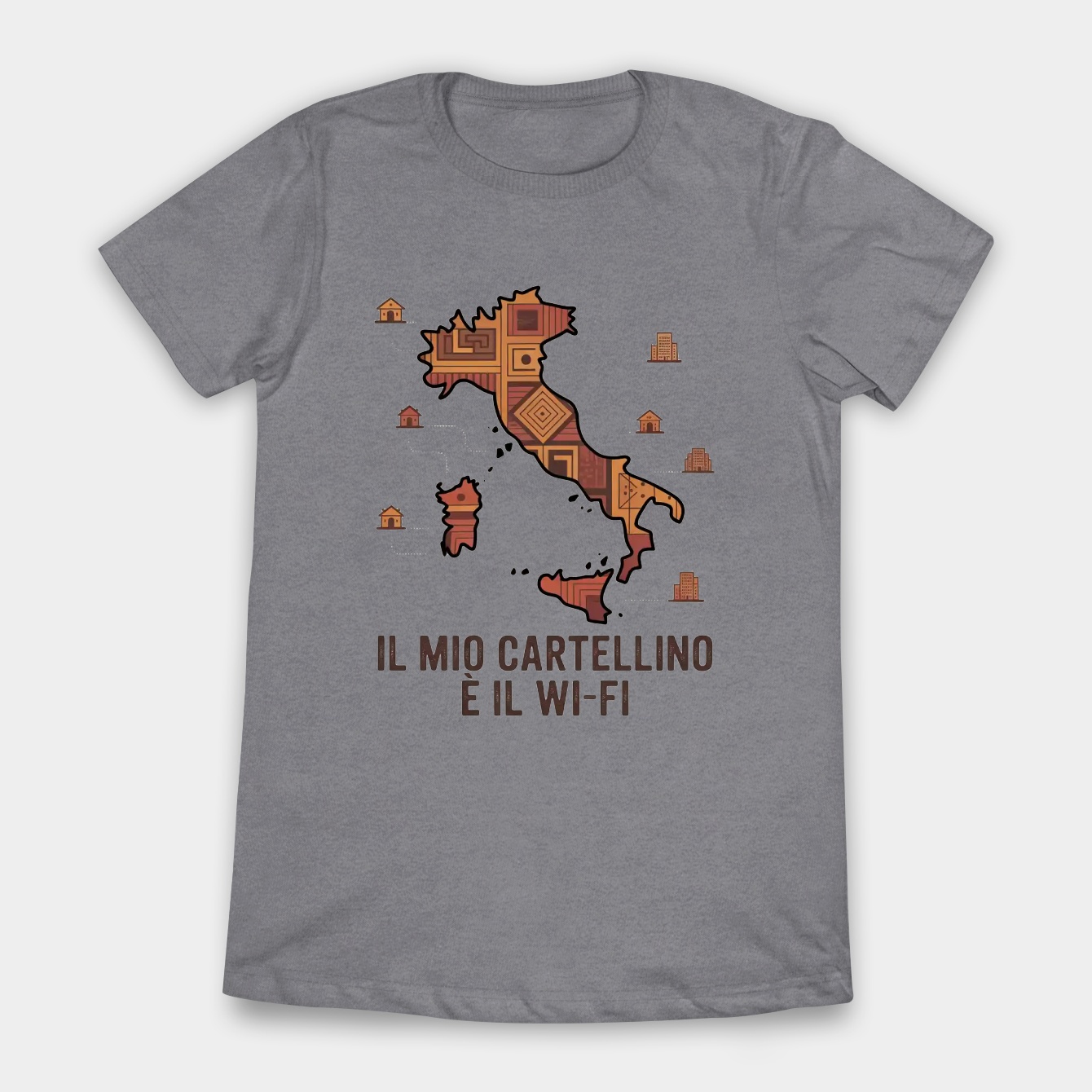 Hybrid Italy Wi‑Fi Work Map Women's T-Shirt