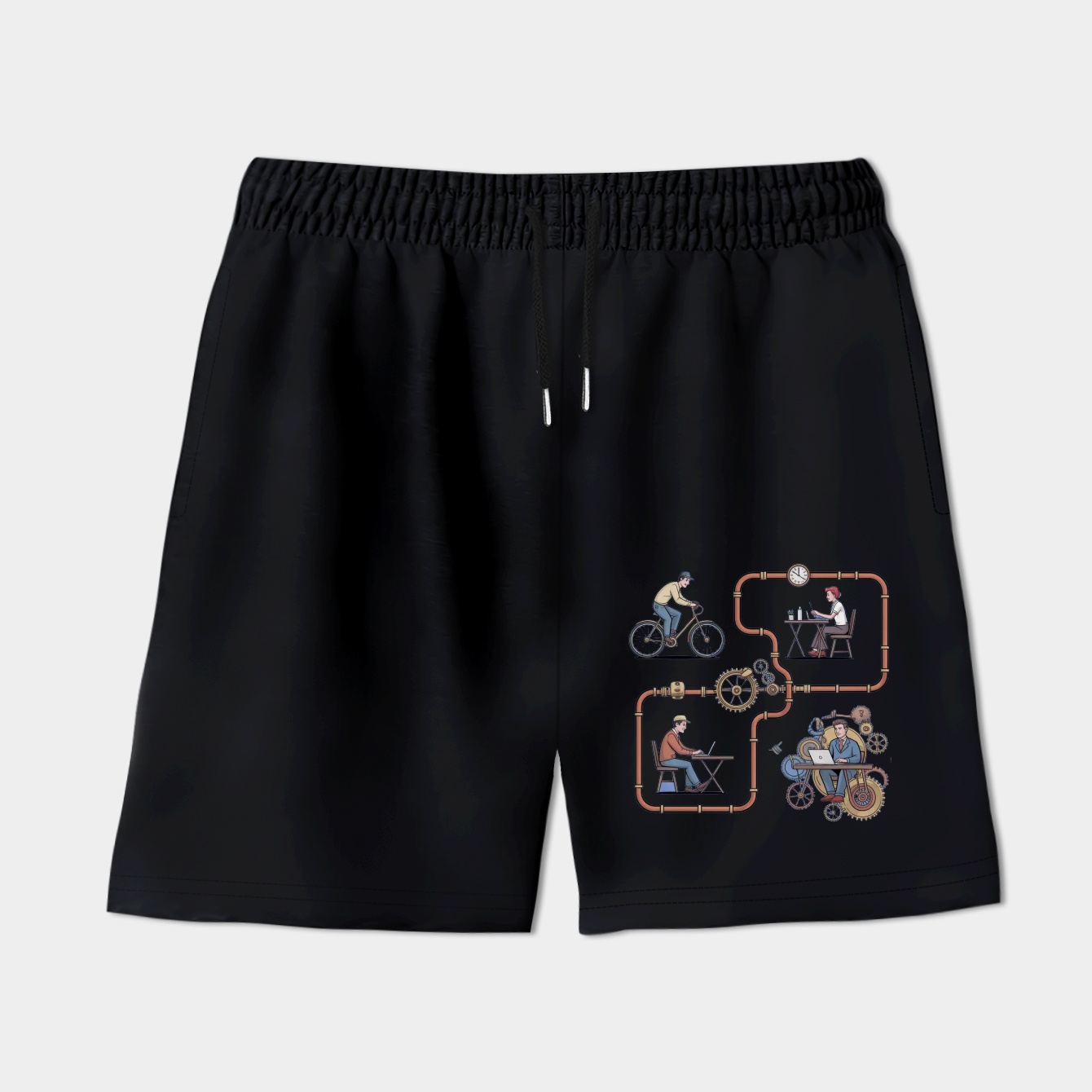 Steampunk Gig Workers Metro Map Women's Shorts