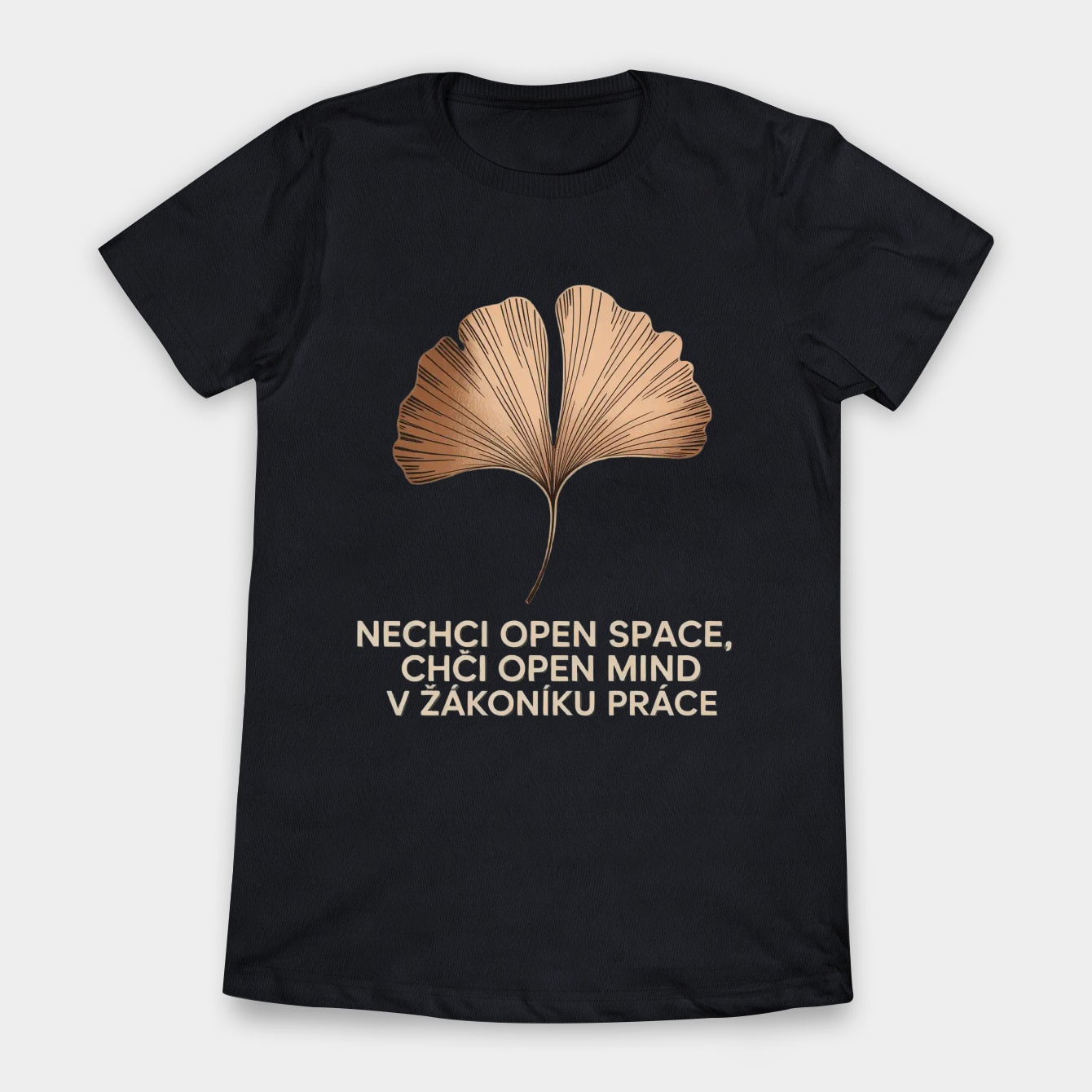 Golden Ginkgo Open Mind Slogan Women's T-Shirt