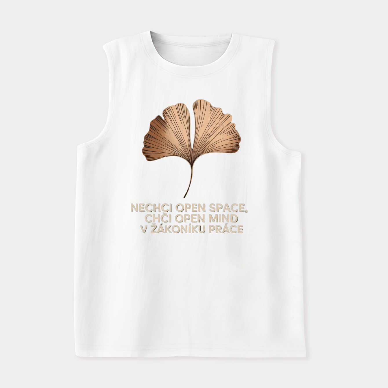 Golden Ginkgo Open Mind Slogan Women's Soft Tank Top