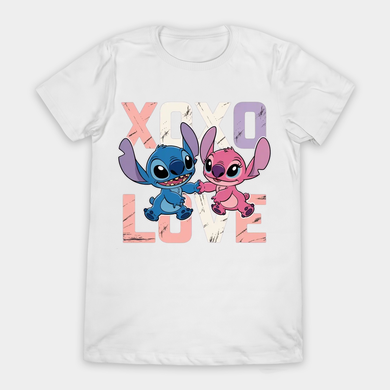 Lilo & Stitch With Angel Xoxo Girls Women's T-Shirt