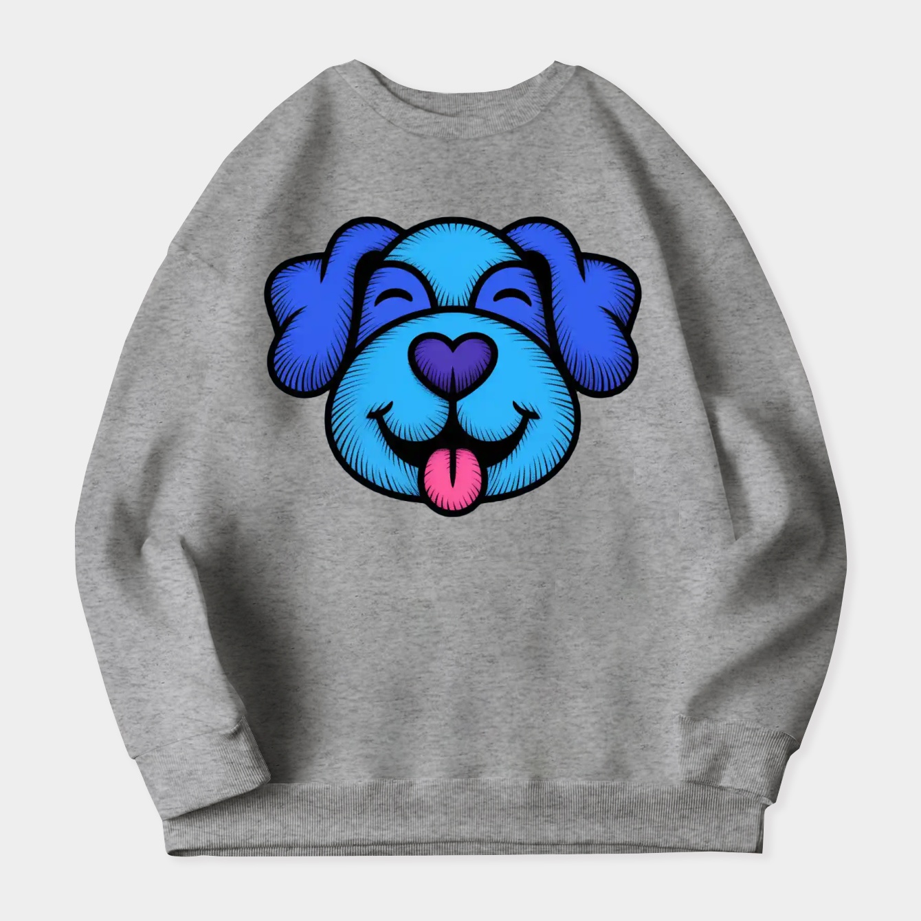 Chalk Blue Playful Pup Women's Crewneck Sweatshirt