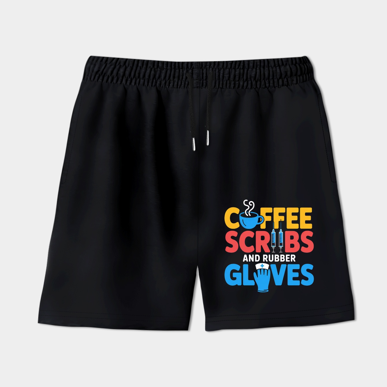 Nurse Medical Worker Life Coffee Scrubs Rubber Gloves Women's Shorts