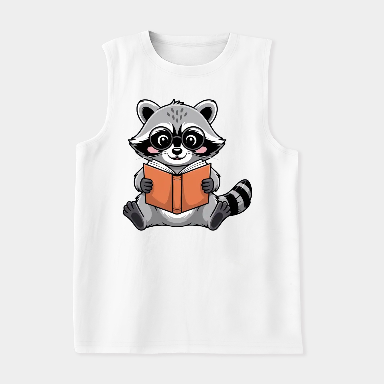 Raccoon Reading a Book Women's Soft Tank Top