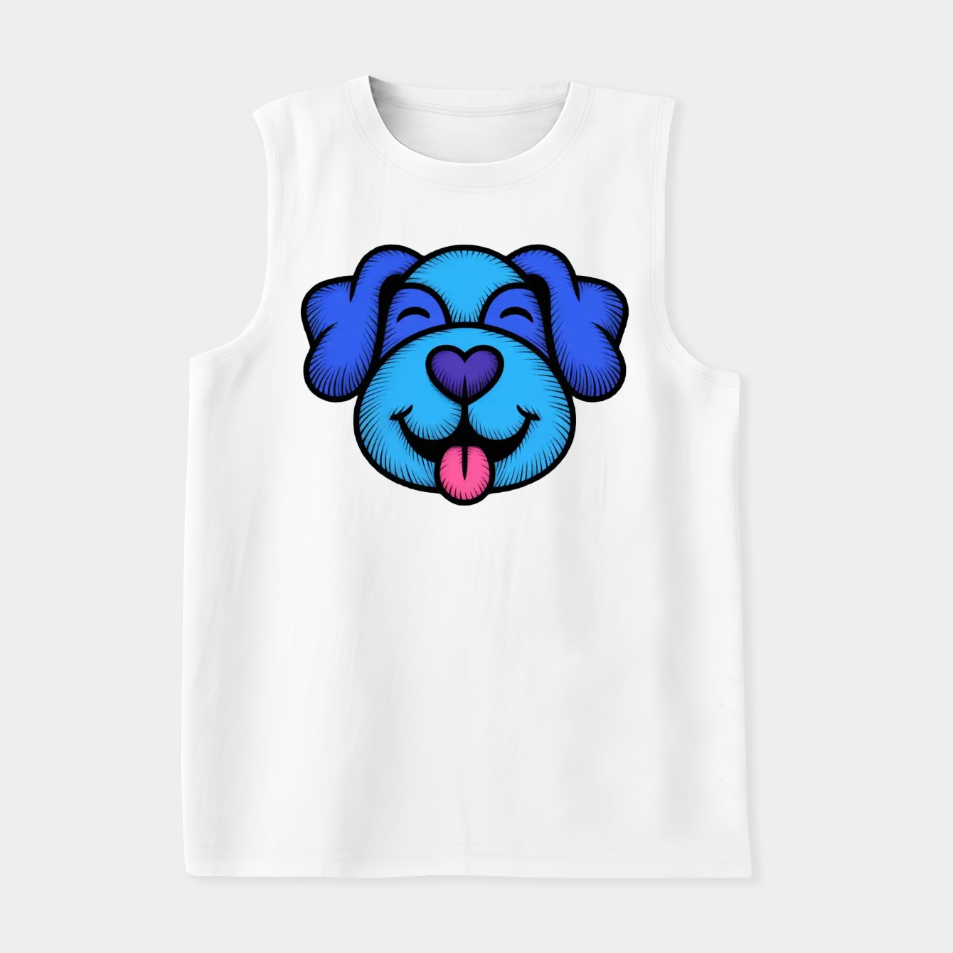 Chalk Blue Playful Pup Women's Soft Tank Top