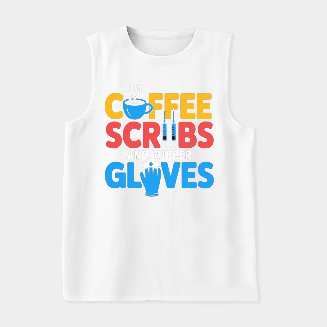 Nurse Medical Worker Life Coffee Scrubs Rubber Gloves Women's Soft Tank Top