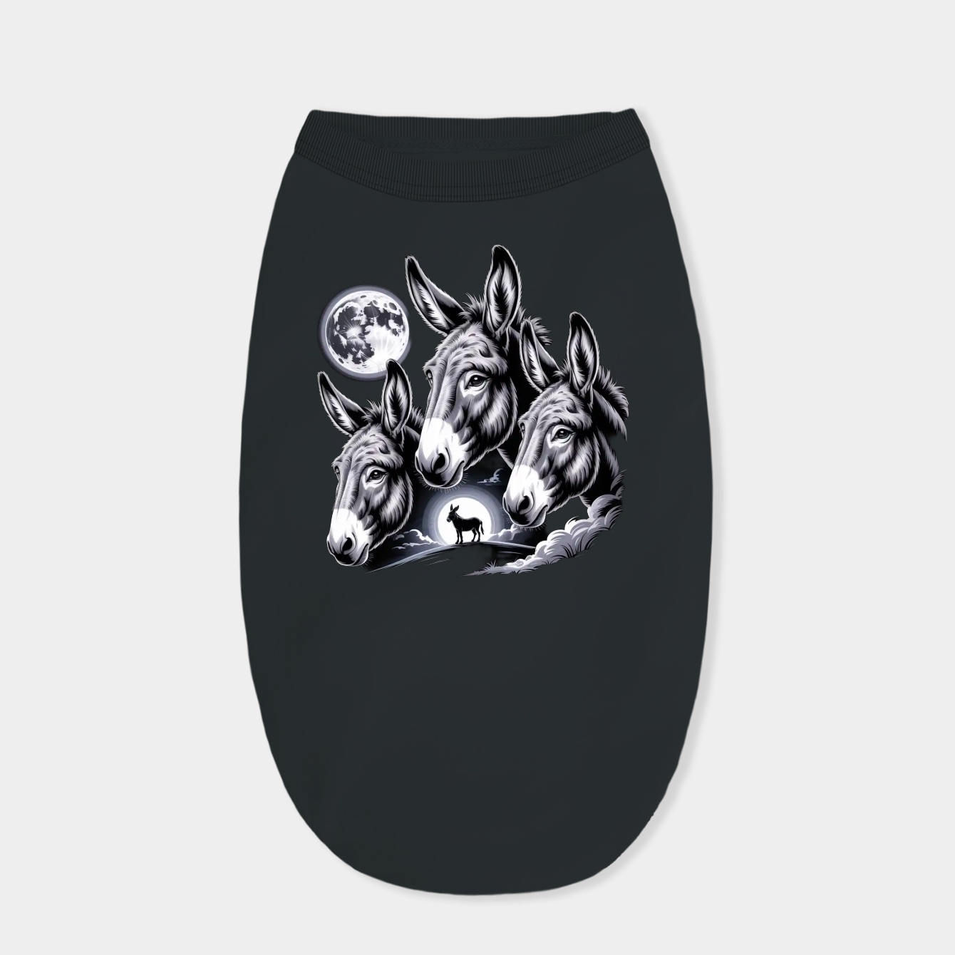 Funny Donkey and Moon Farm Animals Lover Vintage Dog Shirt