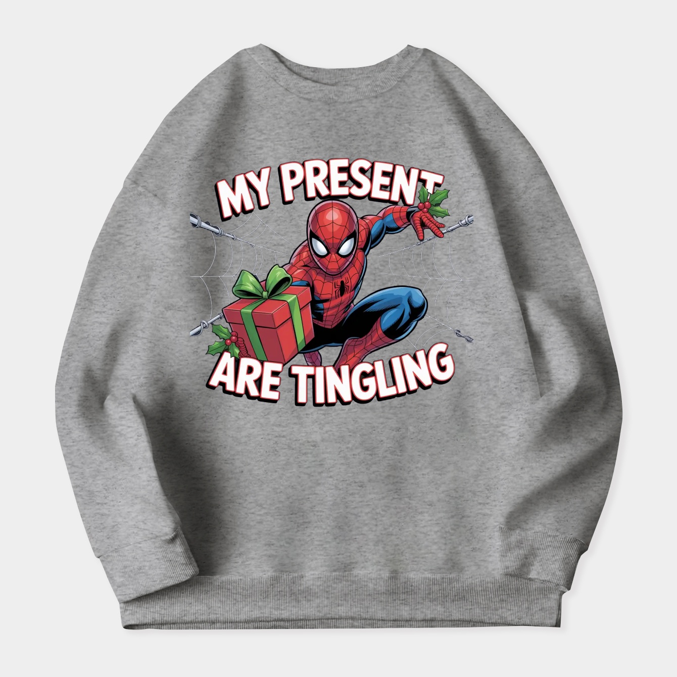 Spider-Man Present Senses Holiday Women's Crewneck Sweatshirt