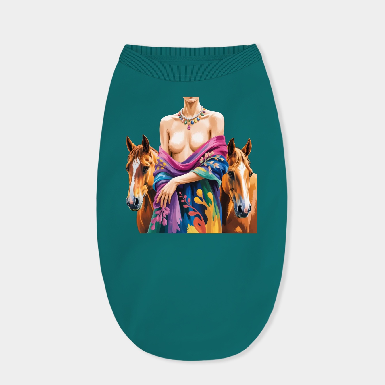 Sexy Nude Virginia with Huge Tits and her Two Favorite Horses Dog Shirt