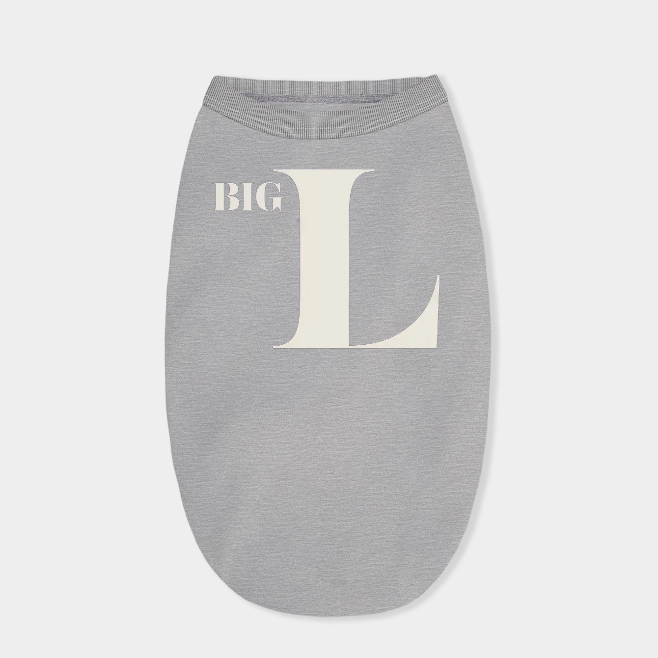 Big L Font 3 White Dog Shirt