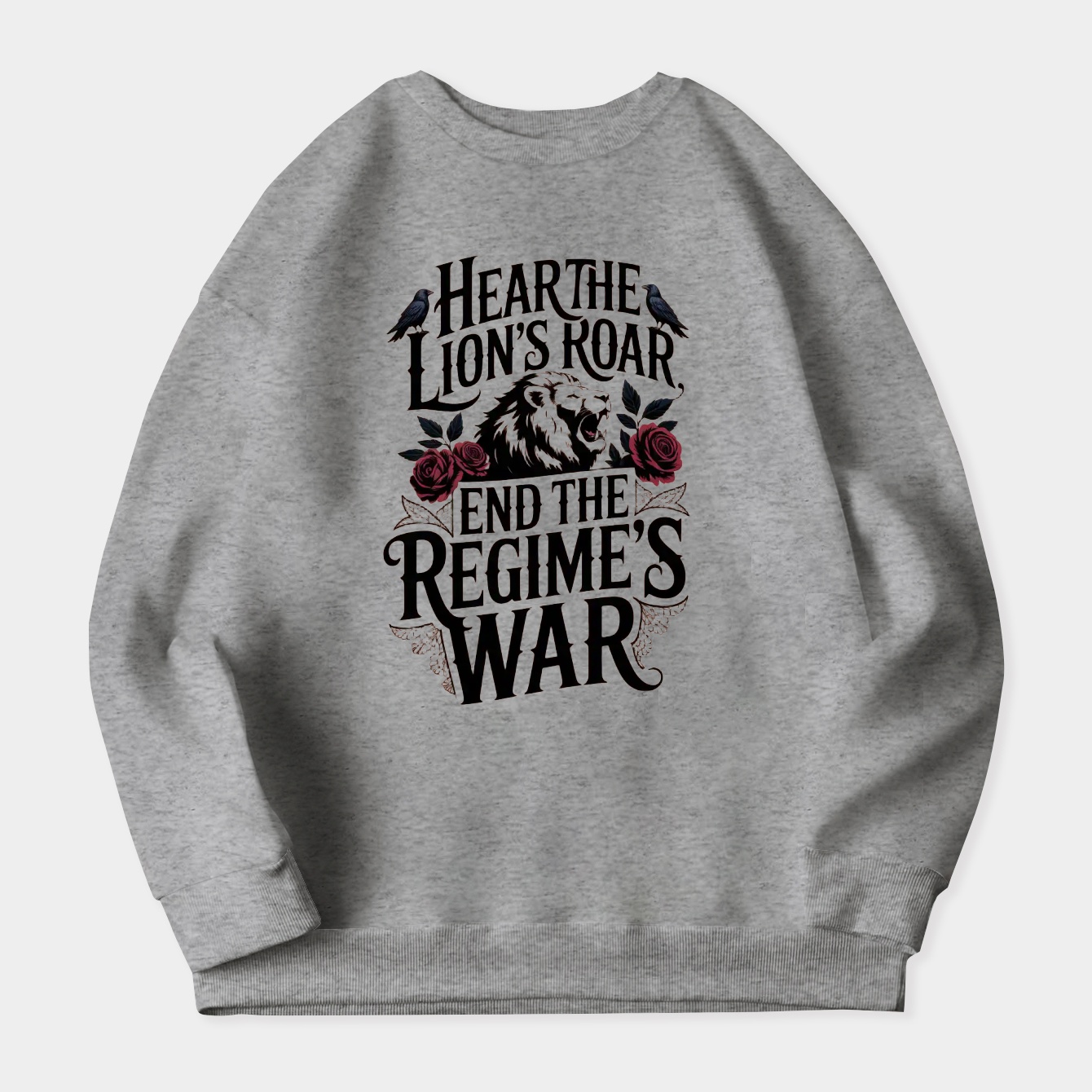 Lion’s Roar Against the Regime Women's Crewneck Sweatshirt