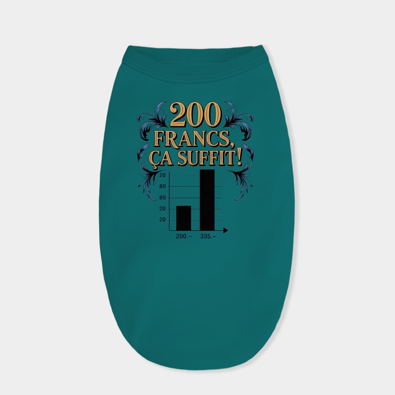 Baroque “200 Francs” Protest Chart Dog Shirt