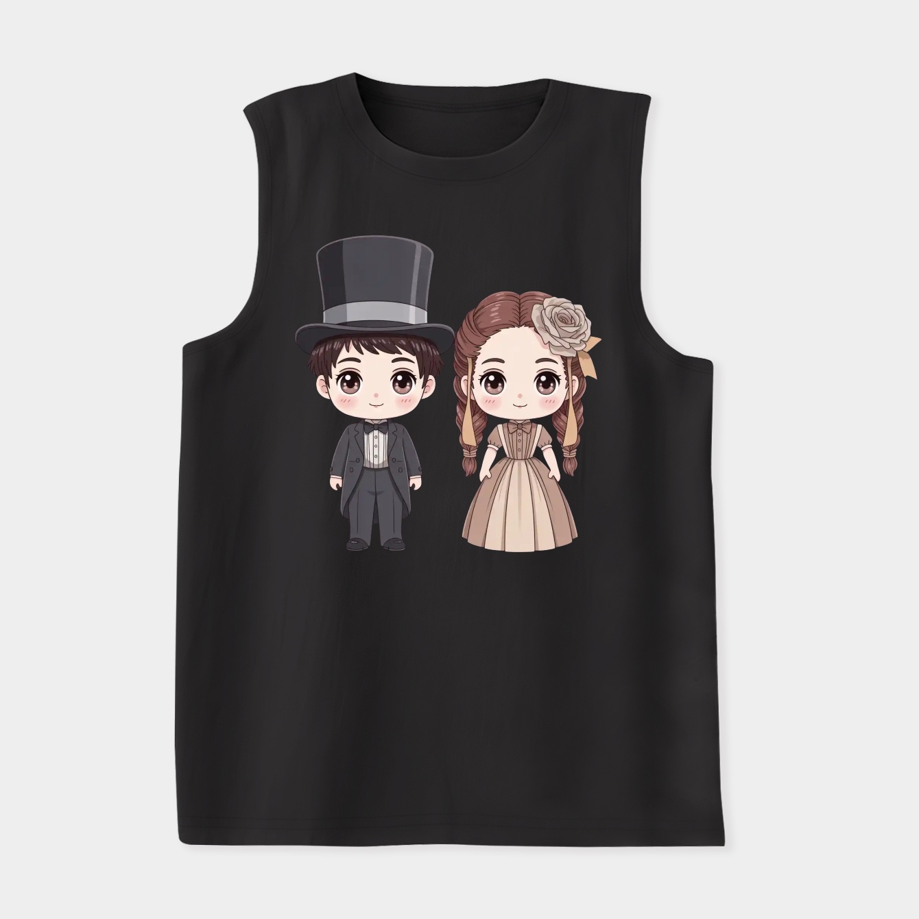 Cute Victorian Kawaii Couple Women's Soft Tank Top