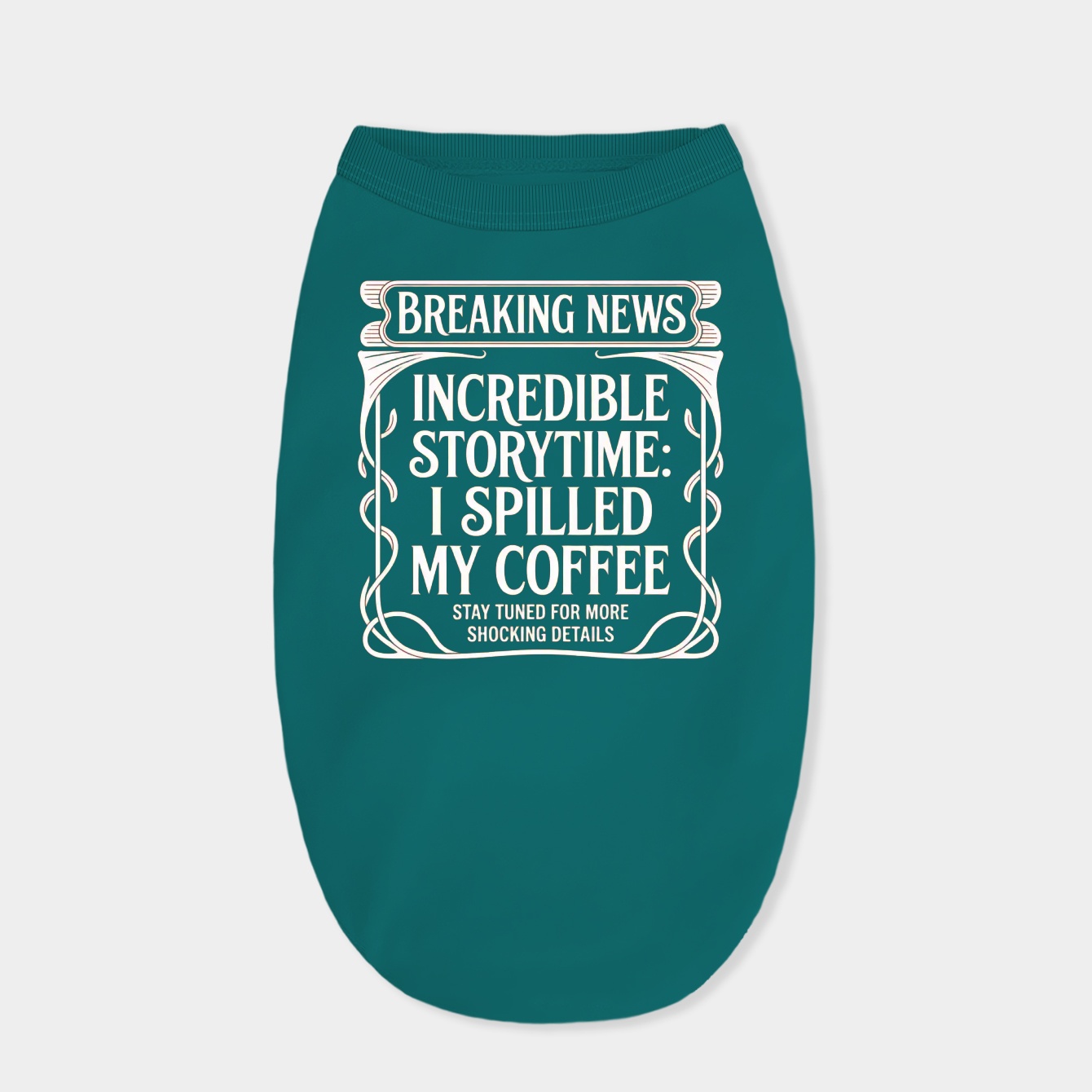 Breaking News Coffee Catastrophe Dog Shirt