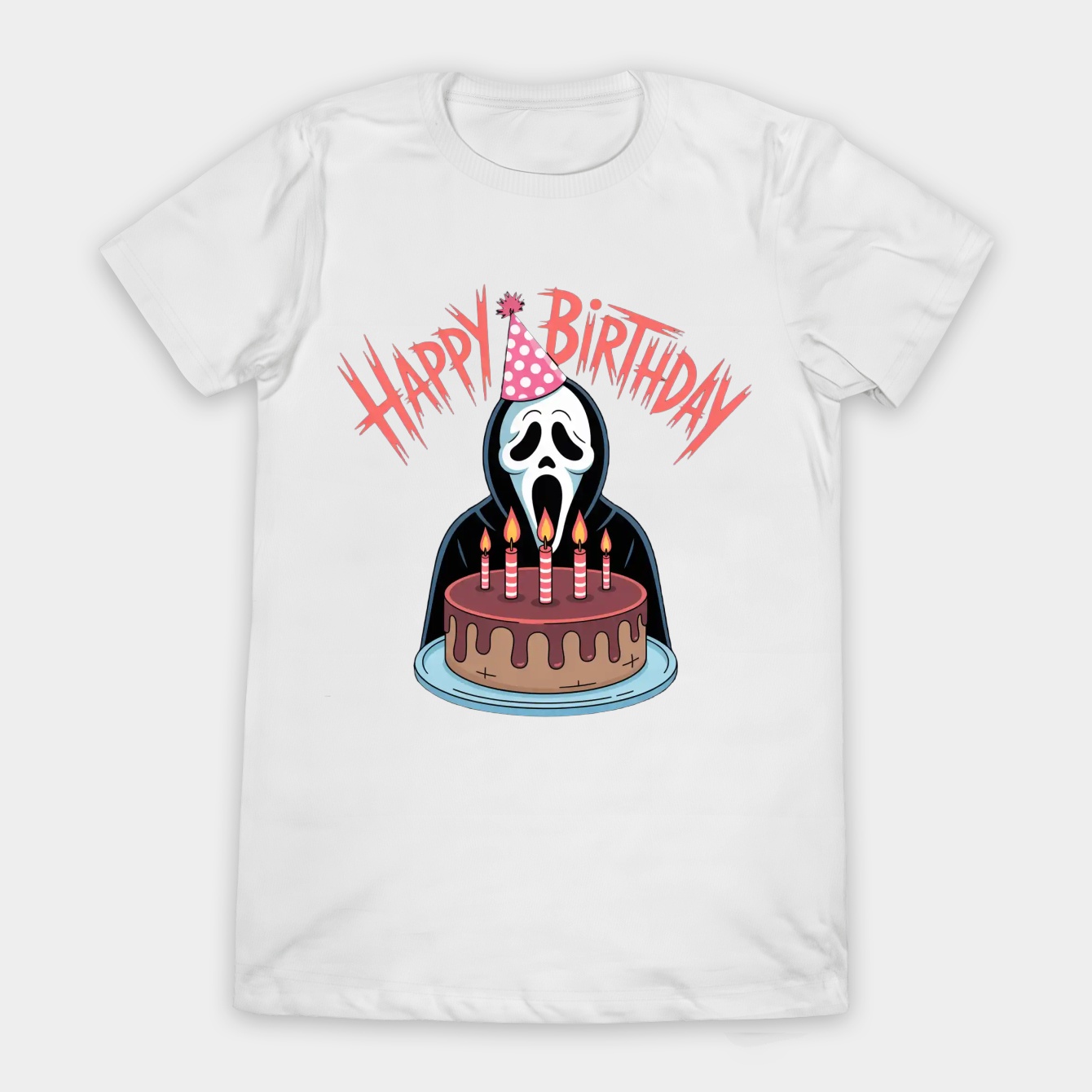 Ghostface happy birthday celebration Women's T-Shirt