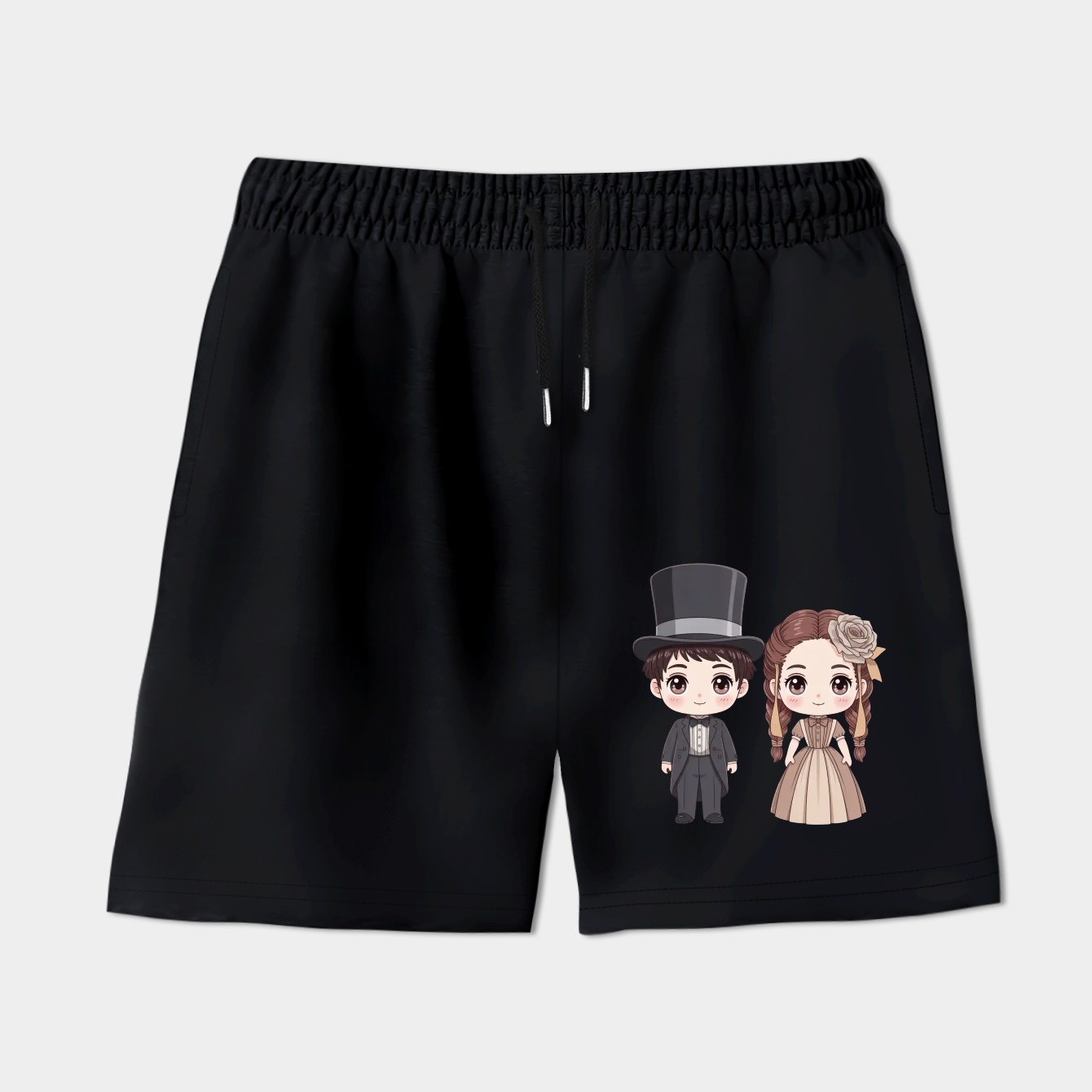 Cute Victorian Kawaii Couple Women's Shorts