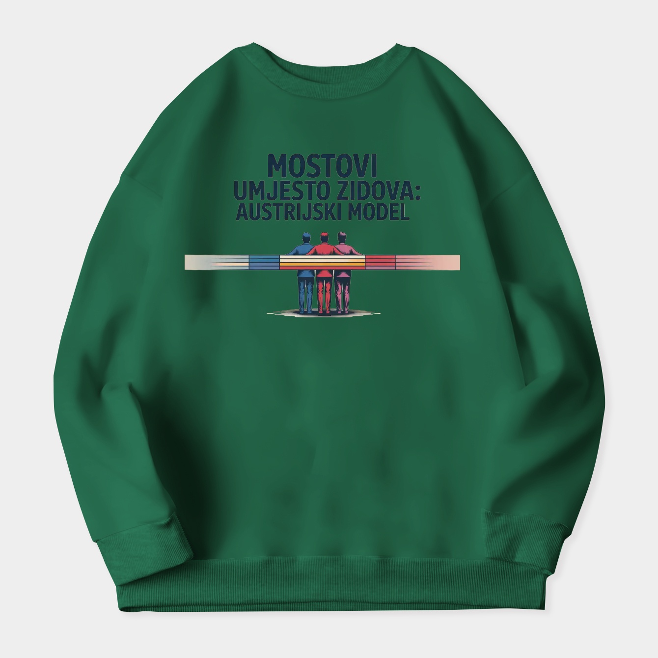 Bridges Not Walls: Austrian Model Women's Crewneck Sweatshirt