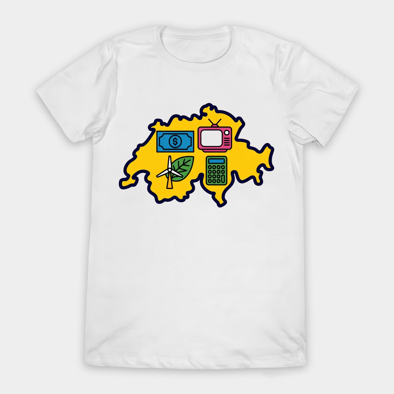 Swiss Economy Icons Map Women's T-Shirt