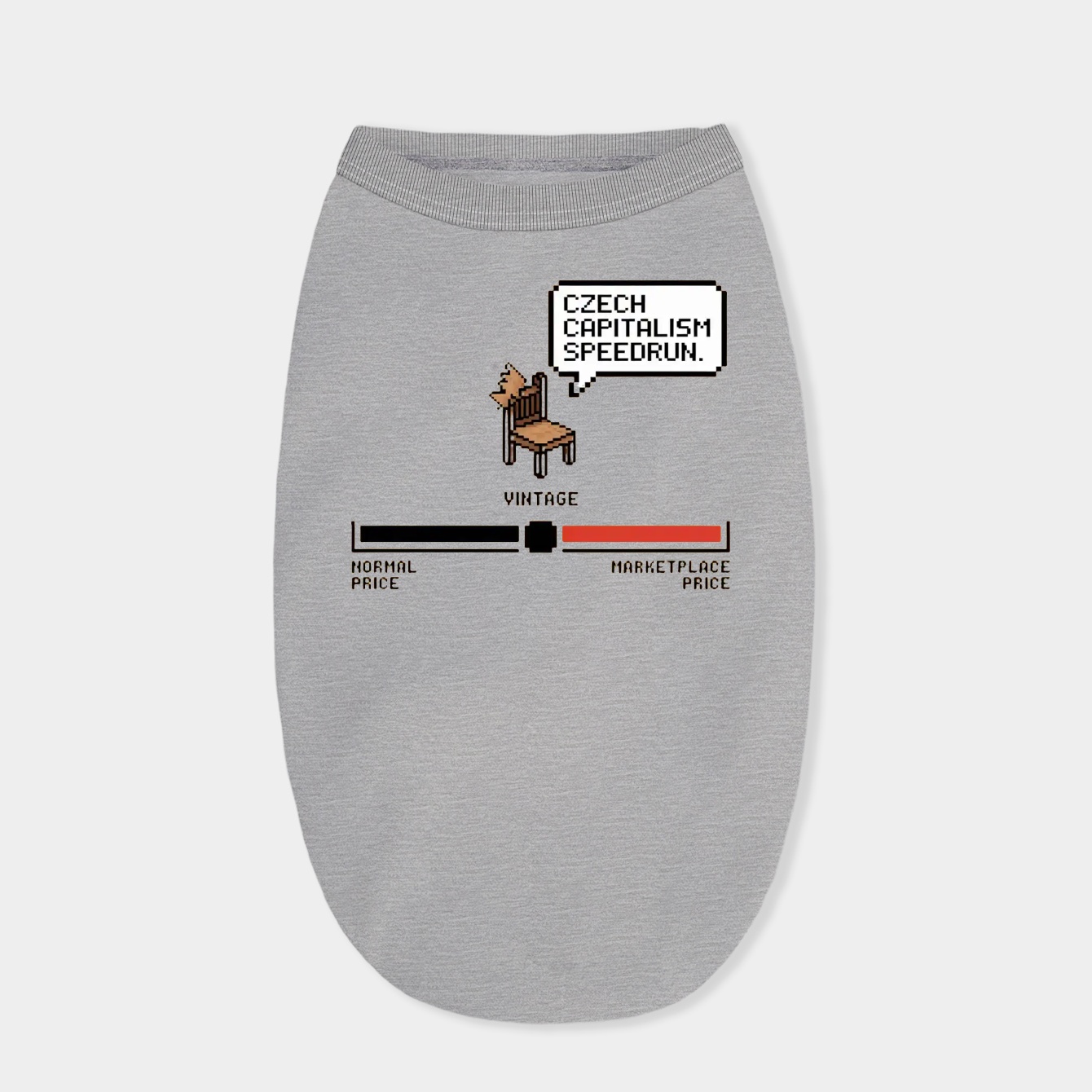 Czech Capitalism Speedrun Vintage Chair Dog Shirt