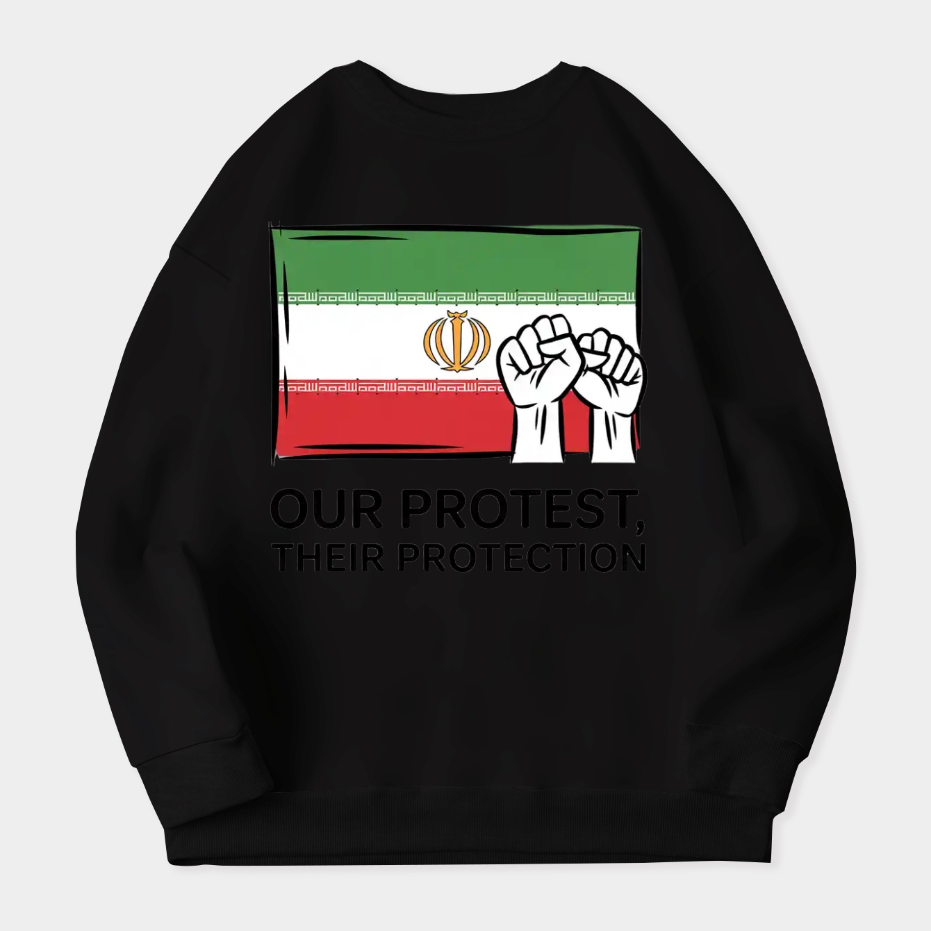 Iran Lion Flag of Protest Women's Crewneck Sweatshirt