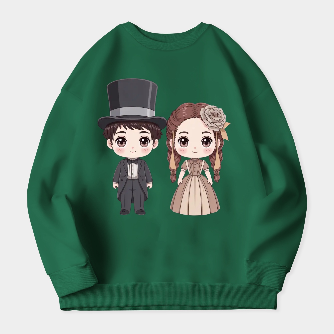 Cute Victorian Kawaii Couple Women's Crewneck Sweatshirt