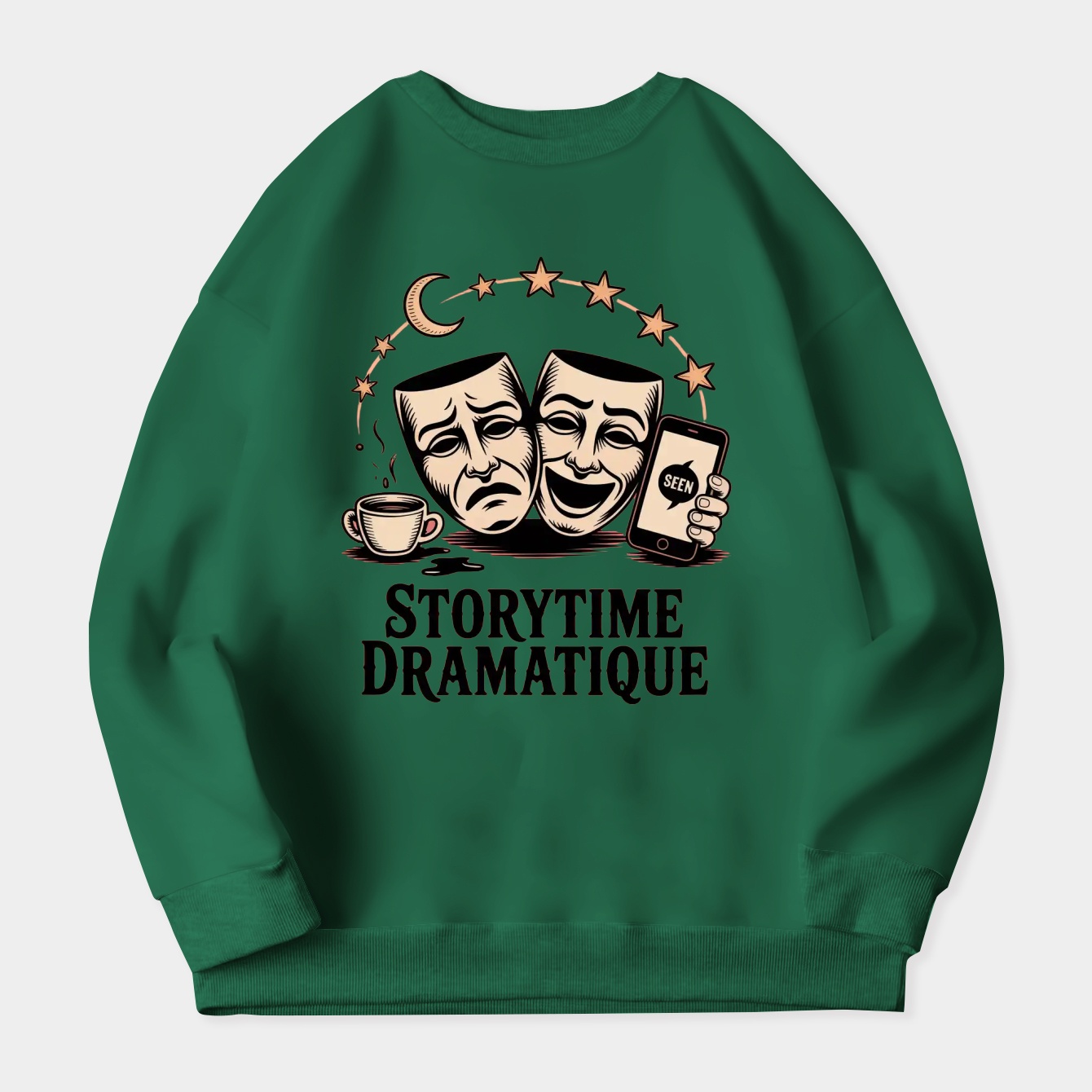 Storytime Dramatique Theater Masks Women's Crewneck Sweatshirt