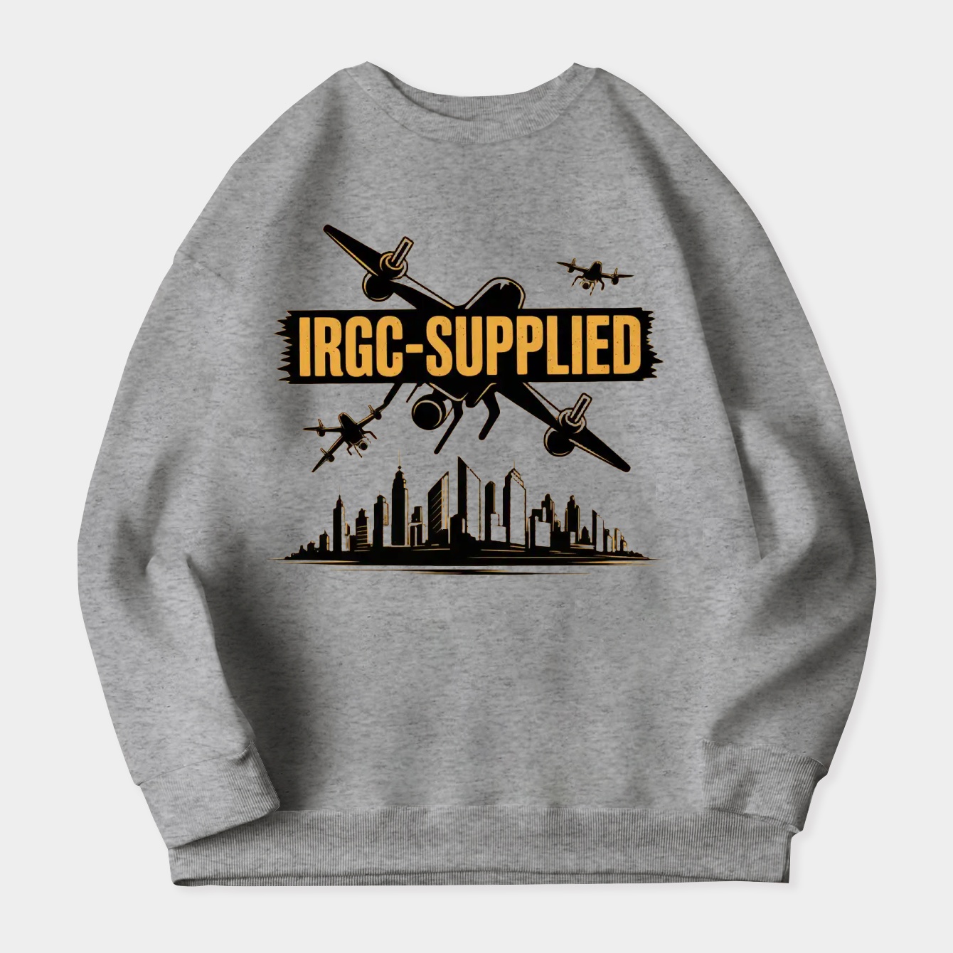 Falling IRGC-Supplied Drones Over City Women's Crewneck Sweatshirt