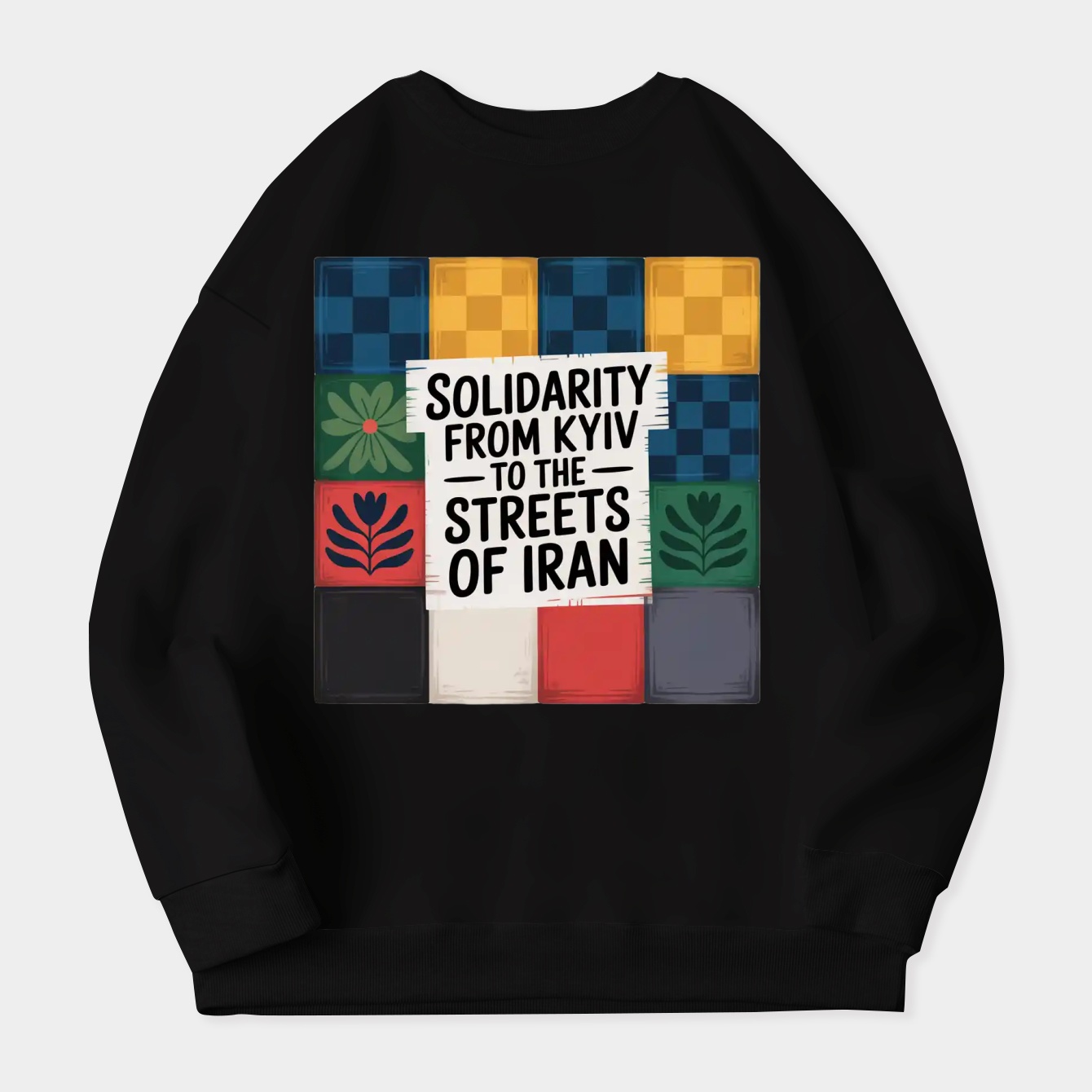 Solidarity from Kyiv to Iran Women's Crewneck Sweatshirt