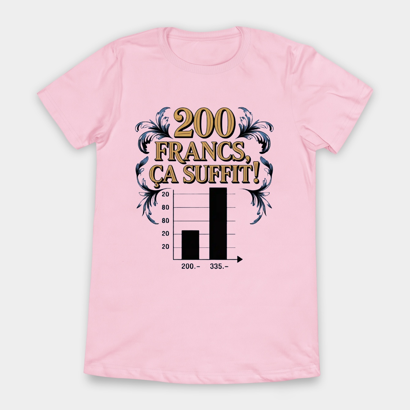 Baroque “200 Francs” Protest Chart Women's T-Shirt