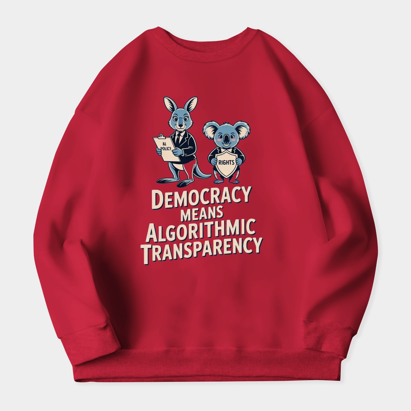 Democracy Means Algorithmic Transparency Women's Crewneck Sweatshirt