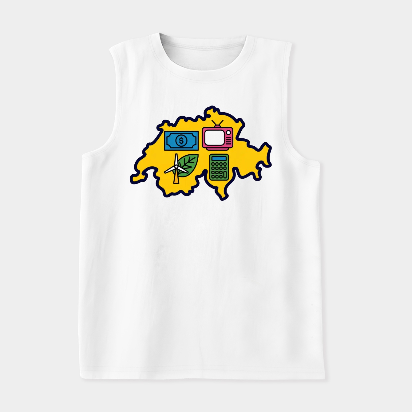 Swiss Economy Icons Map Women's Soft Tank Top