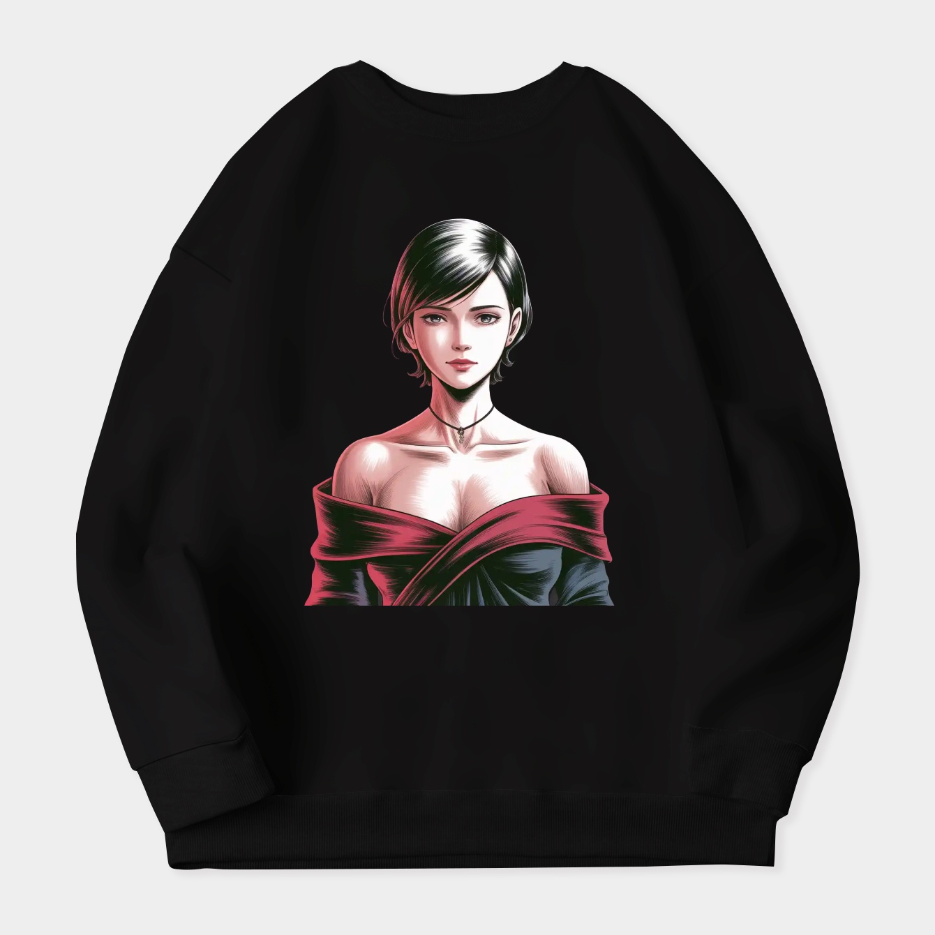 ahegao sarada Women's Crewneck Sweatshirt