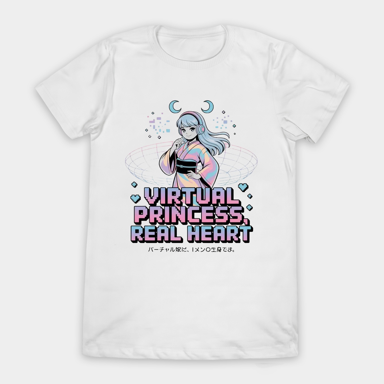Virtual Princess, Real Heart Vaporwave Women's T-Shirt