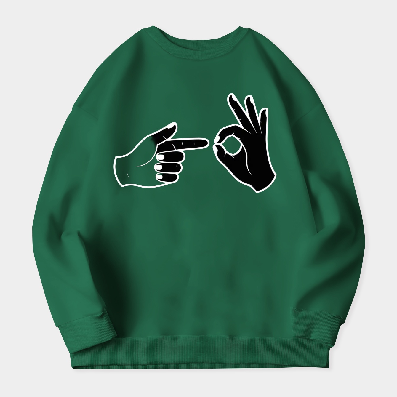 Finger in Hole Hand Emoji - Suggestive Sex Innuendo Women's Crewneck Sweatshirt
