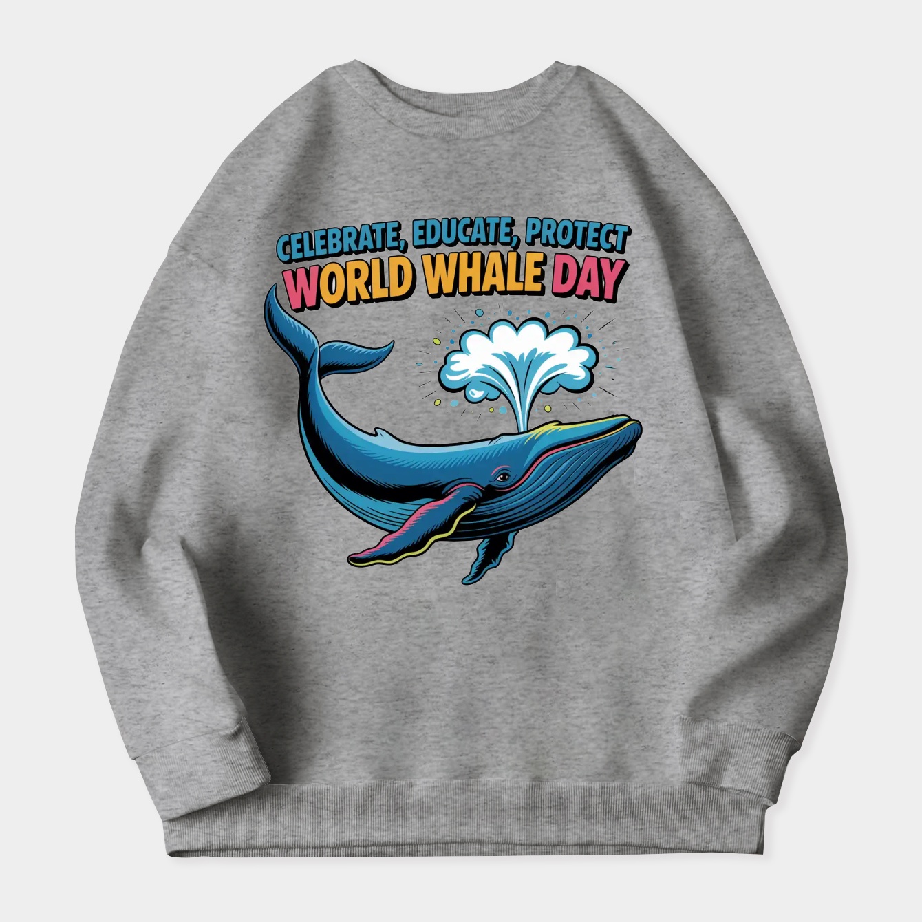 Celebrate, Educate, Protect Whales Women's Crewneck Sweatshirt