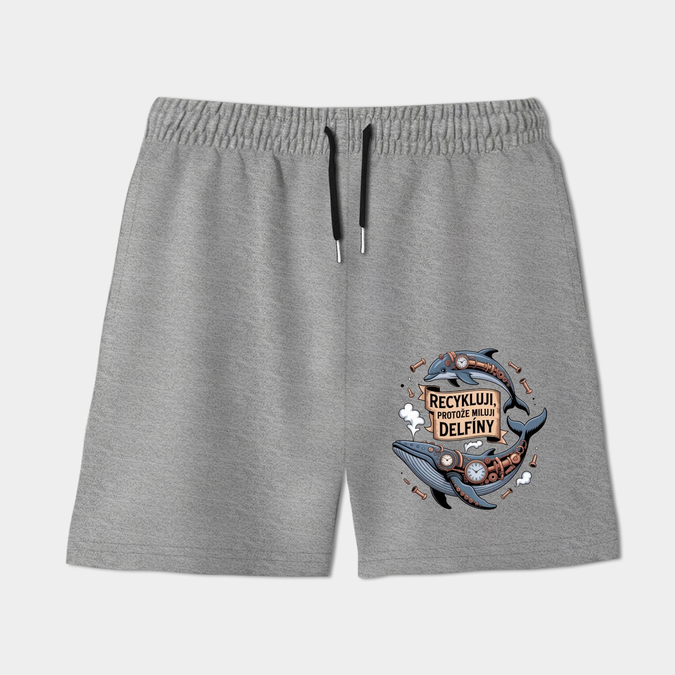 Steampunk Whale and Dolphin Love Women's Shorts