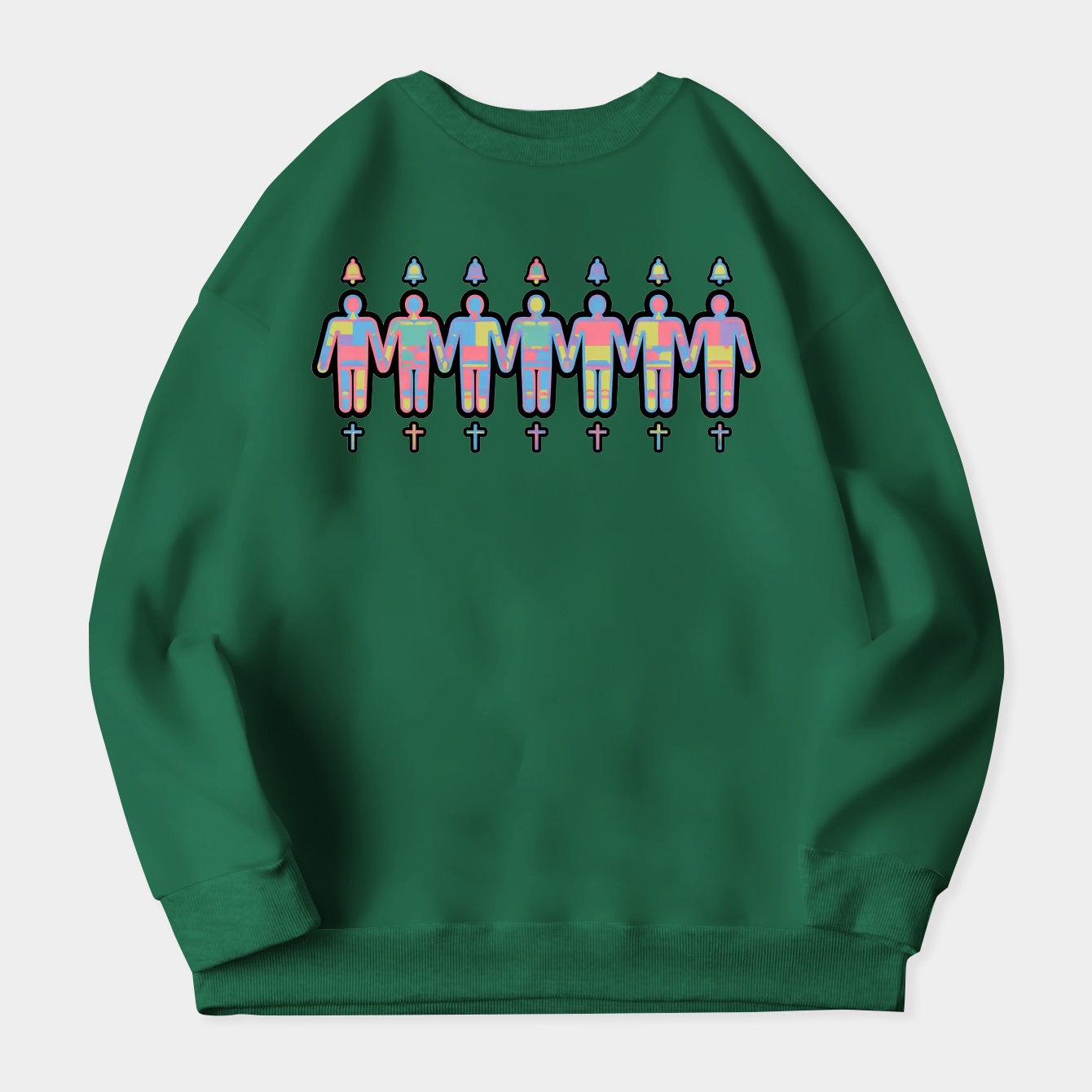 Fluorescent Unity Chain of Seven Women's Crewneck Sweatshirt