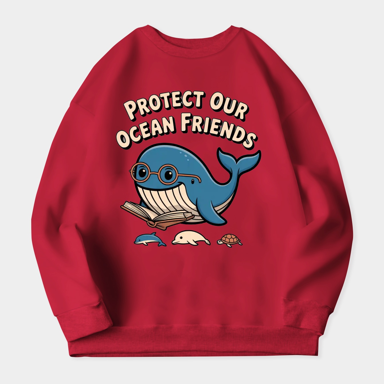 Protect Our Ocean Friends Whale Women's Crewneck Sweatshirt
