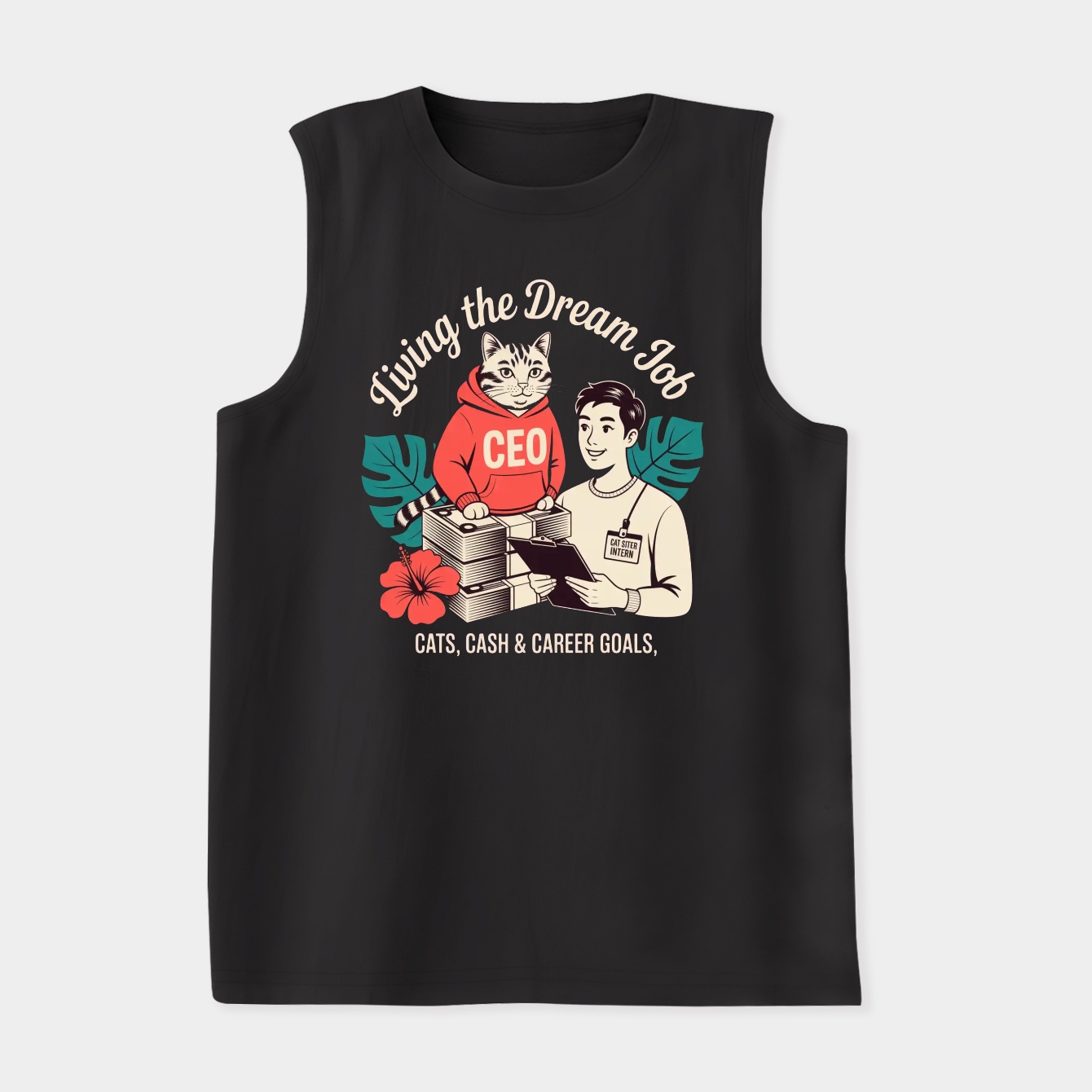 Living the Dream Cat CEO Women's Soft Tank Top