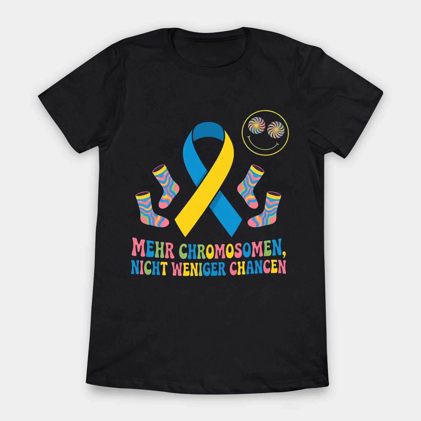 Psychedelic Down Syndrome Pride Ribbon Women's T-Shirt