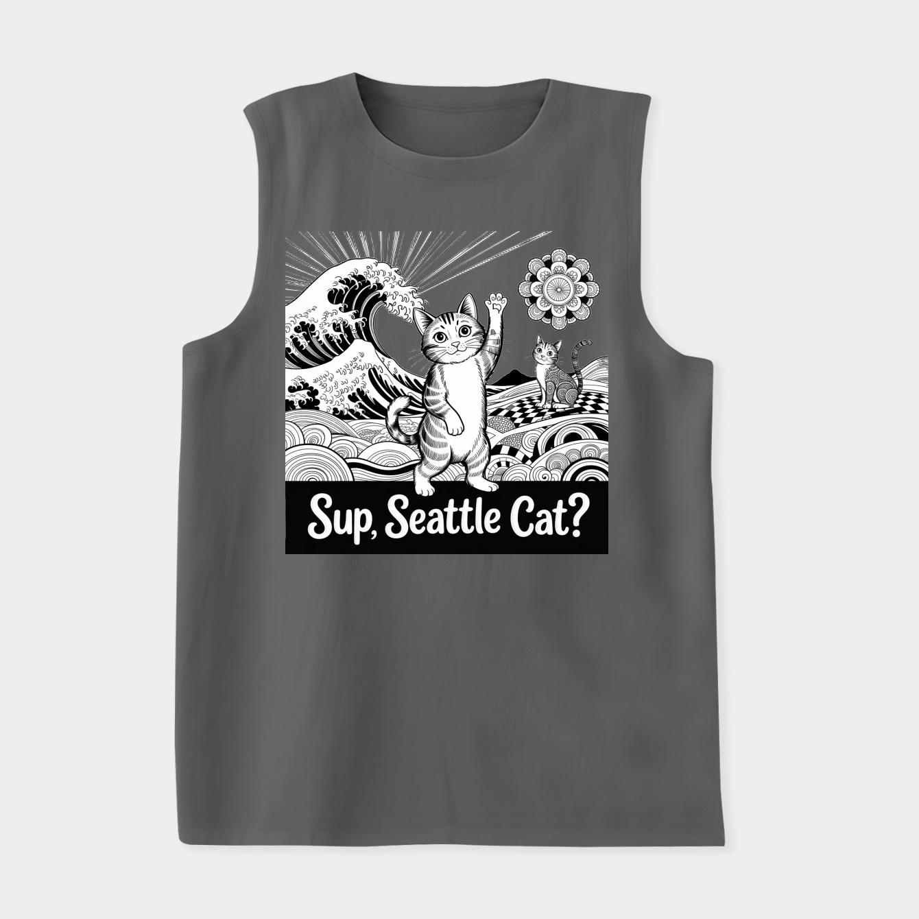 'Sup, Seattle Cat? Zendoodle Women's Soft Tank Top