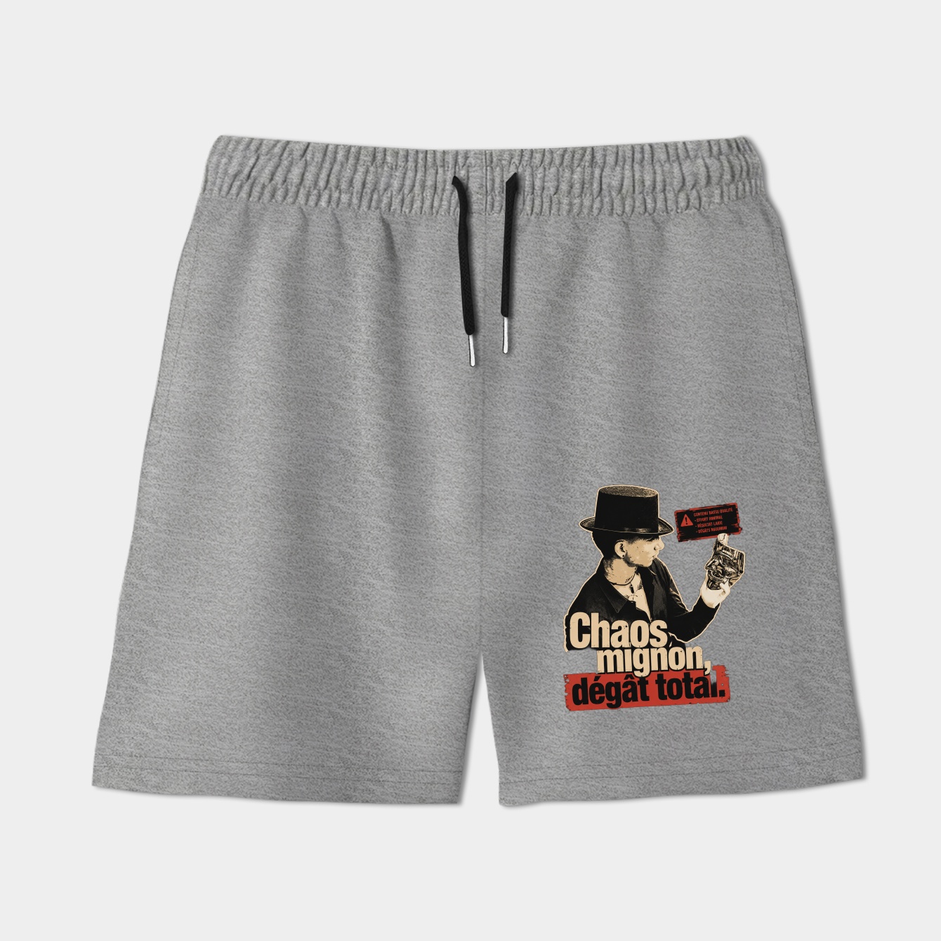 Charcoal Collage Rebel Mood Women's Shorts